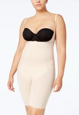 SPANX Shapewear 10021P Thinstincts Open-Bust Mid-Thigh Bodysuit Nude size 2X