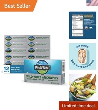 Wild White Anchovies in Extra Virgin Olive Oil, Tinned Fish, 4.4 Ounce, Pack ...