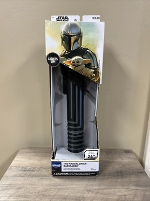 The Mandalorian Dark Saber 24'' Blade Lights Up Disney Takes 2AA Batteries NEW! 