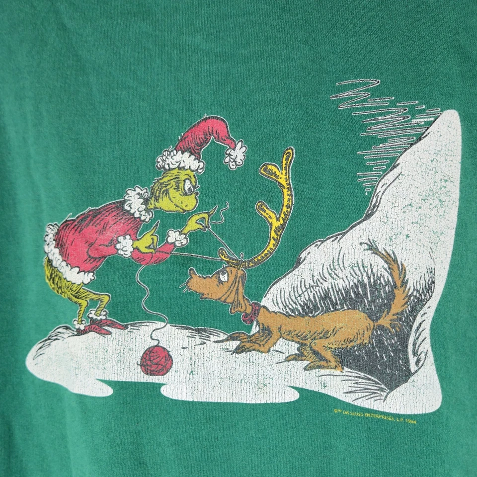 90s Dr Seuss How The Grinch Stole Christmas 1994 Crewneck Sweater Junior XL - Image 2 of 4