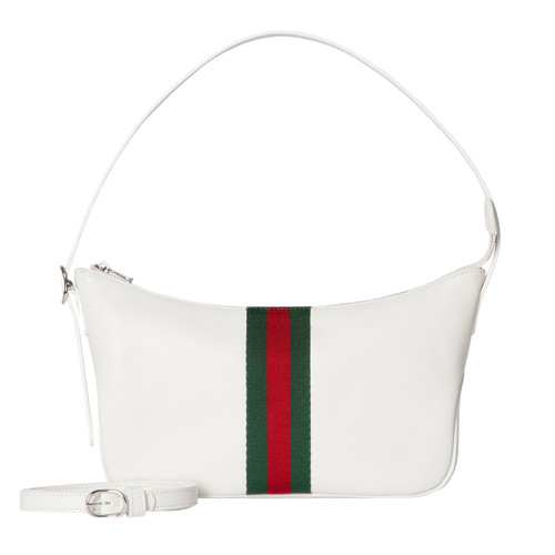GUCCI Lunetta Small $1600 White Leather Crossbody Bag New & Authentic