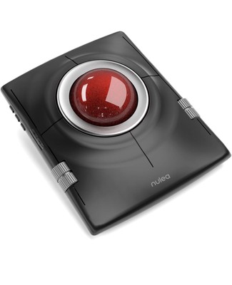 Nulea M512 Wireless Trackball Mouse Ergonomic 55mm Ambidextrous 1600 DPI BT Red