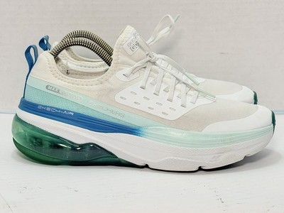 Skechers Max Cushioning Air Resurgence Sneakers Women s 8 White Blue Mint
