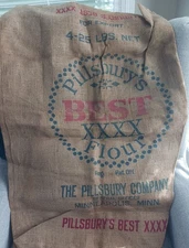 Vintage "Pillsbury's Best XXXX" (Empty)  Burlap Flour Sack 4-25lb Bag 35"x24" EC
