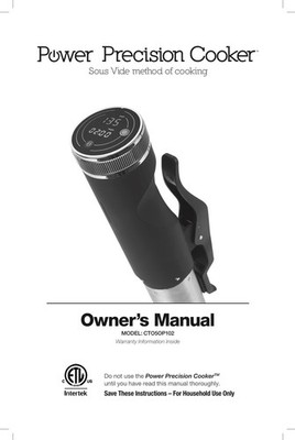 Power Precision Sous Vide Cooker CTO50P102, 800W, Black/Stainless Steel