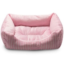TC Fabric Plush Small Dog Cat Bed Self-Warming Pet Bed, Pink