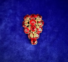 Vintage Woman's Red Rhinestone Shoe Clip - Single