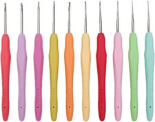 10PCS Small Crochet Hooks Ergonomic Thread Hooks 0.5mm-2.75mm Size Set...