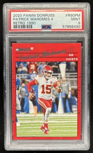2020 Donruss Patrick Mahomes II Retro 1990 #R90-PI Chiefs PSA 9