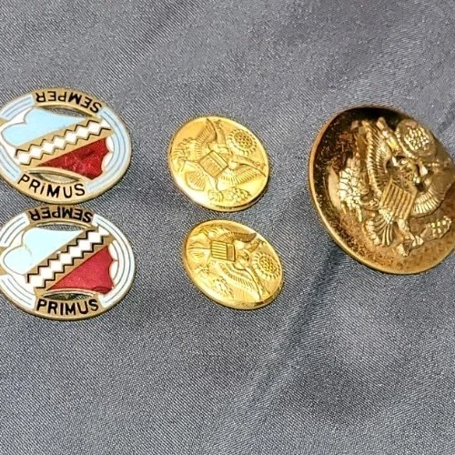 Military Pins/ Buttons Lot Of 5 Pins ARMY, NAVY. WW2 etc Excellent Condition