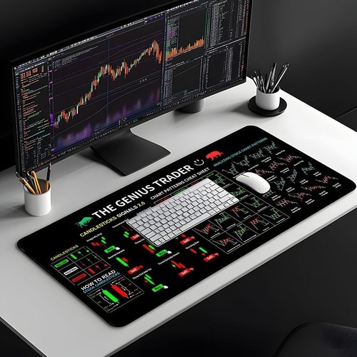 Large Non-Slip Rubber Mouse Pad with Stock Trading Candlestick & Chart Patterns - Photo 12/36