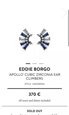 Eddie Borgo Ohrringe blau Manschette Zirkonia brandneu