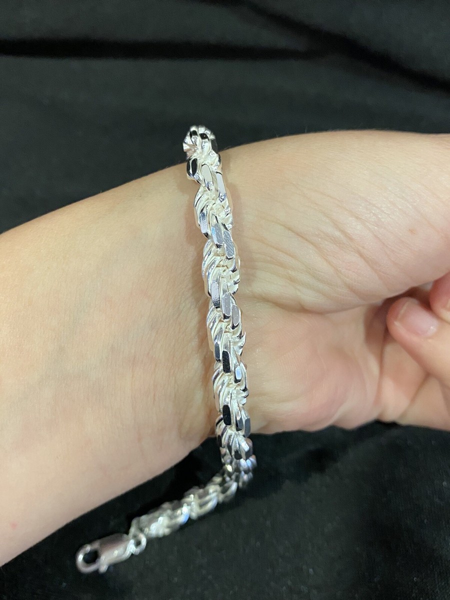 925 Sterling Silver Men's Womens Thick Twisted Rope Chain