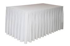 Table Skirting - Polyester - White Black or Ivory 17ft for a 6ft table
