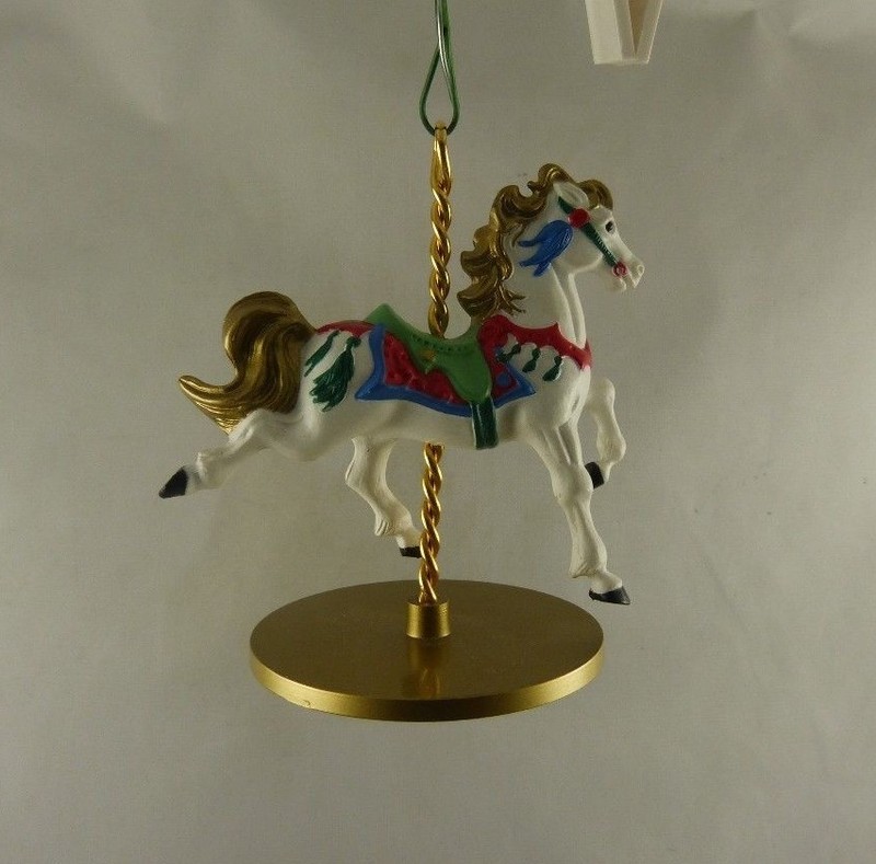 Snow 1st in a collection of 4 1989 Hallmark Christmas ornament carousel horse