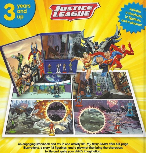 Justice League My Busy Books Story 12 Figurines Play Mat Bat Girl Flash Superman - Picture 6 of 7