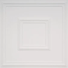 # 208 - White Matt 2'x2' PVC Faux Tin Decorative Ceiling Tile Glue Up/Grid