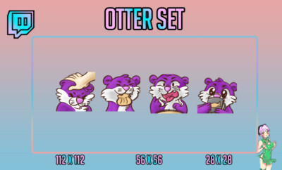 Twitch & Discord Otter Emotes - Digitales Produkt - PNG 