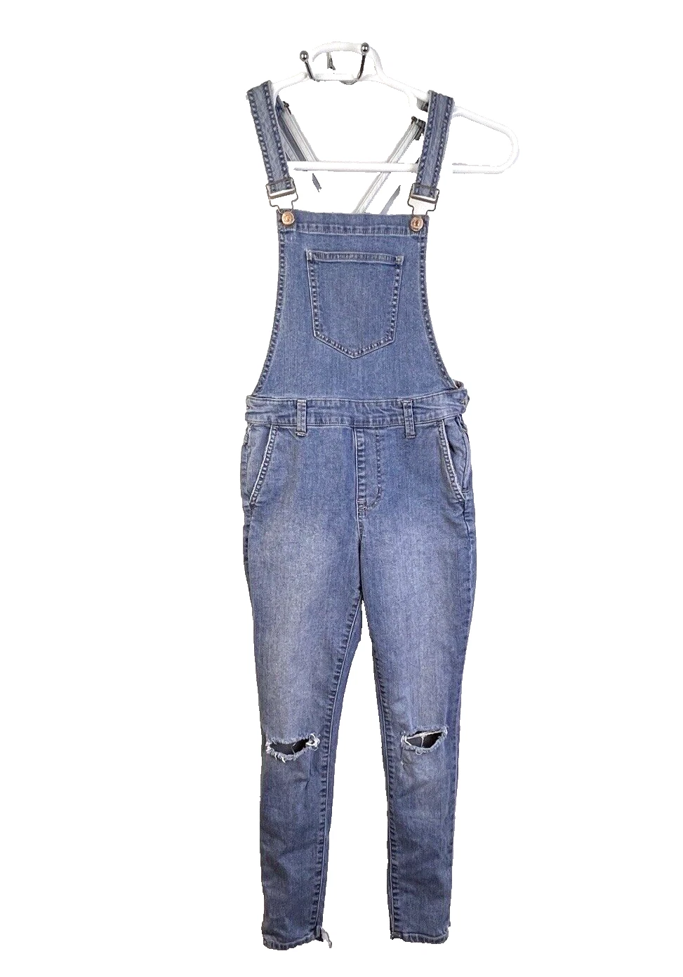 Forever 21 Overalls Women's 24 Light Wash Pants Denim Distressed Skinny Outdoors