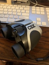 Compact Zoom Binoculars 8 X 22 with Black Pouch Belt NEW - CSX LOGO Railroad