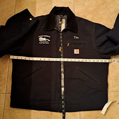 Vintage Carhartt J01 Blk Detroit Jacket Blanket Lined Men's Size