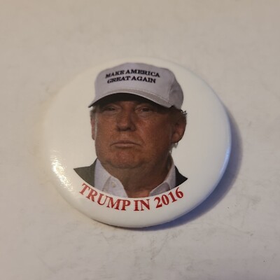 Trump In 2016 2.25  Presidential Election Button Donald Trump White Hat