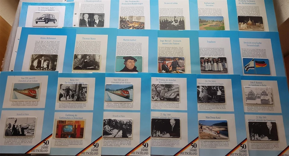 Telefonkarten 50 Jahre Deutschland 3 Alben 85 Stück postfrisch mint/**  - Bild 2 von 4