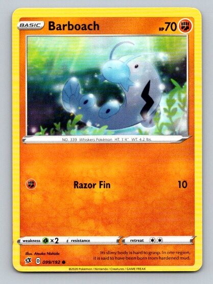 2020 Pokemon Card Rebel Clash Barboach 99/192