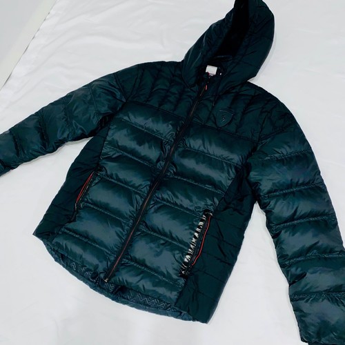 Puma Vintage Rare Ferrari Coat Jacket Puffer Black Gray Nylon Glanz Large - Picture 5 of 9