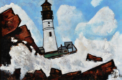 Marsden Hartley - The Lighthouse (1940-41) Maine Coast - 17''x22'' Fine Art Print