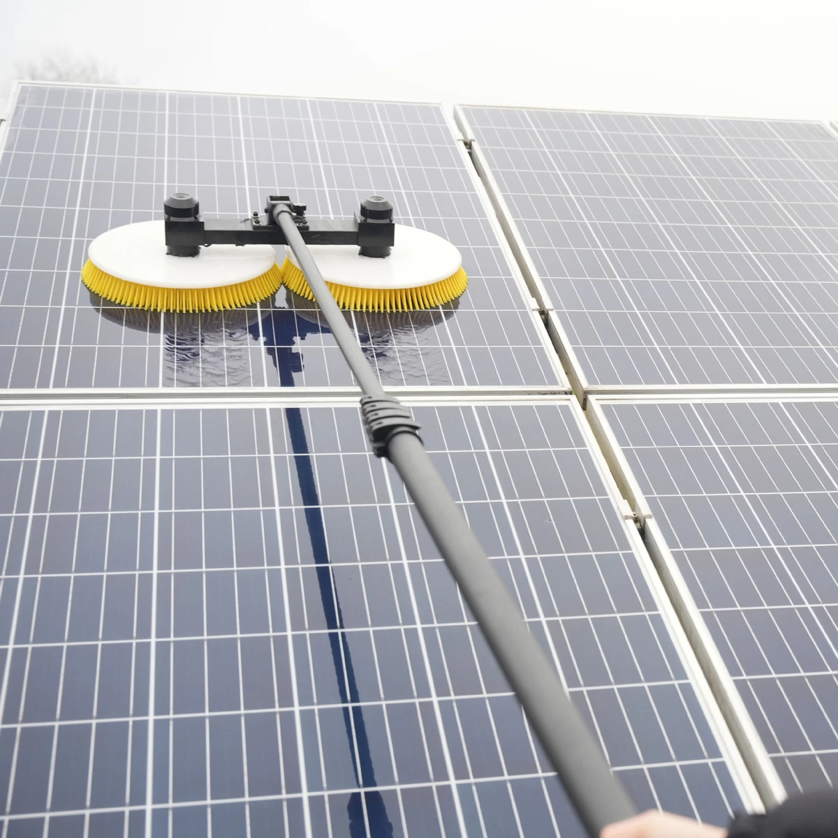 7,5m Automatisch PV Waschbürste Solarpanel Reinigungsbürste mit 2 Bürstenkopf DE