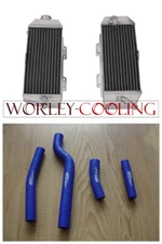 L&R Aluminum Radiator for YAMAHA WRF426 2001 2002 WRF 426 01-02 and BLUE hoses