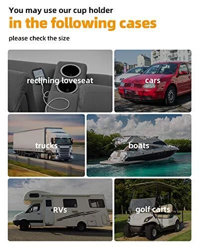 Cup Holder Insert 2pcs for RV Boat Car Couch Golf Cart, Elegant Chrome, Large Pl - Image 2 of 4