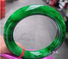 Certified Natural Grade AAA Ice Green Burmese Jade jadeite bracelet bangle 59MM