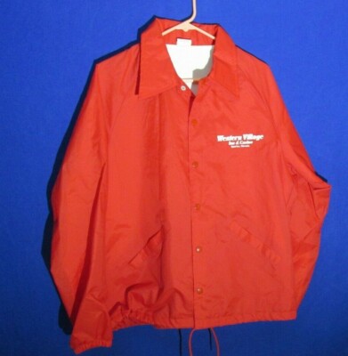 WESTERN VILLAGE SPRKS NEVADA CASINO RED WINDBREAKER/JACKET LARGE 