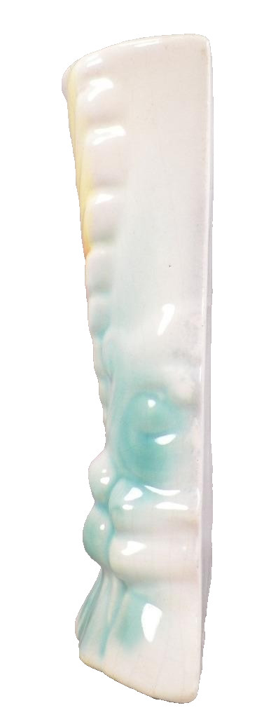 Bird in Flight Wall Pocket Vase Yellow Pastel Wings Fanciful Vintage #5