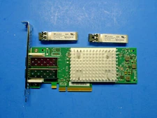 Qlogic QLE2742-DEL DP 32GB Host Bus Adapter w/2 SFPs FTLF8532P4BCV-QM T3TK5
