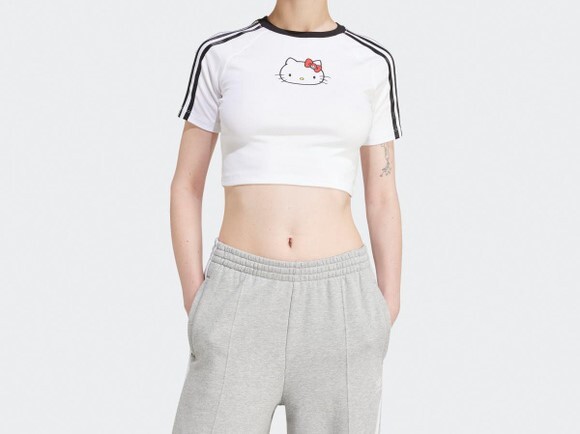 Tシャツ・カットソー (W) Adidas x Hello Kitty Trefoil Boxy T-Shirt White adidas Hello Kitty Trefoil Boxy T-Shirt With Brand Logo