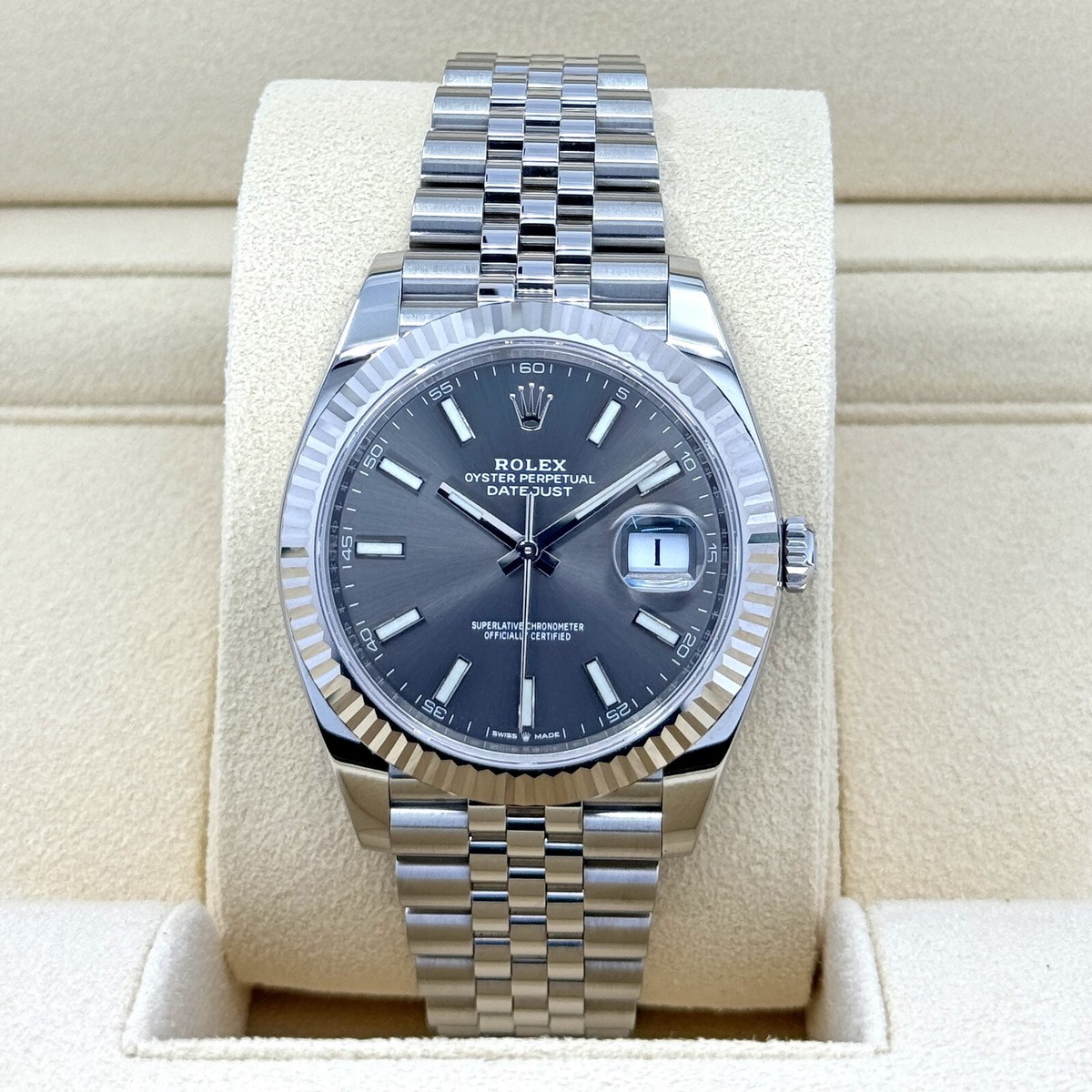 2026 Rolex Datejust 41, Slate Jubilee, Unworn Full Set, 126334