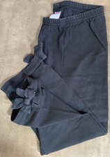 GIRLS GYMBOREE CAPRI LEGGINGS SIZE 9 BLACK BOW BOTTOM SUPER CUTE 