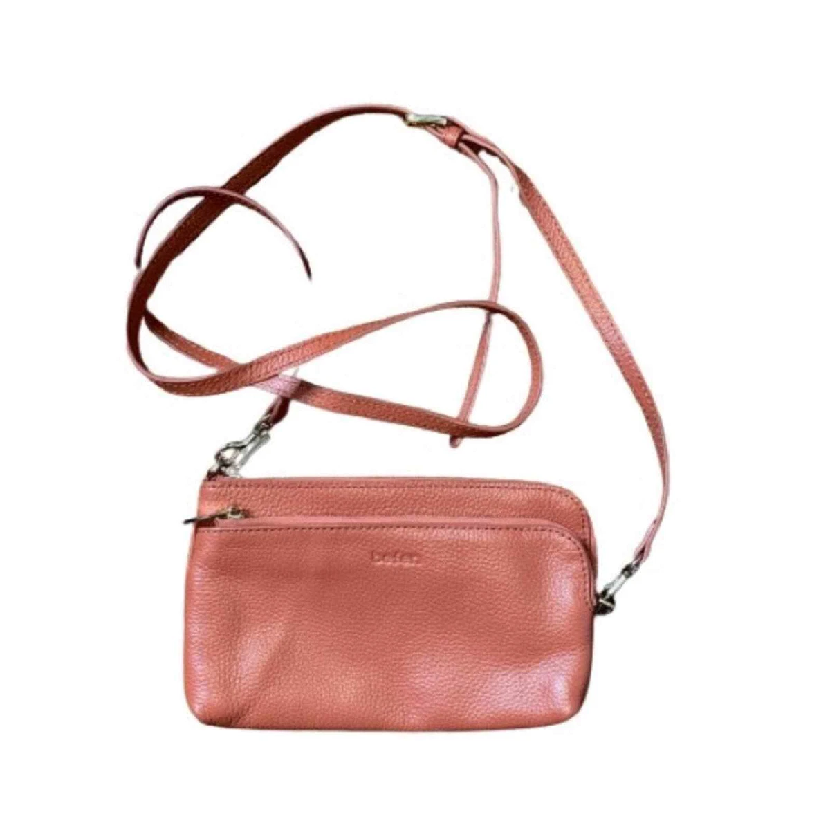 Befen Salmon Color Genuine Leather Crossbody Bag Purse Wallet eBay
