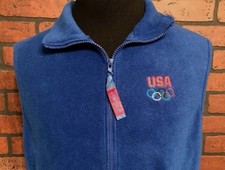 Team USA Olympic Fleece Zipper Vest United States Olympic Committee Men's Size M