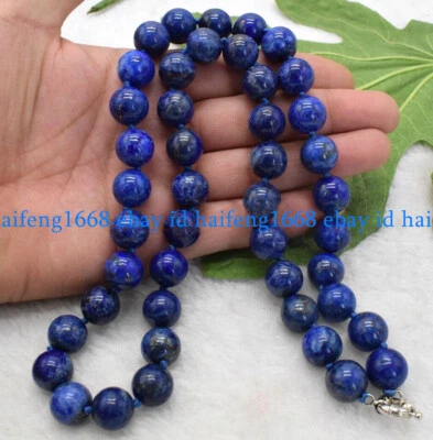 Natürlich 6/8/10/12mm Blau Lapis Lazuli Runde Edelstein Perlen Halskette 18-36" - Bild 1 von 4