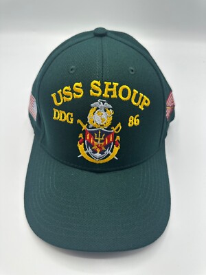 USS Shoup DDG 86 ETT Logo The Corps US Dark Green Baseball Cap Hat One Size
