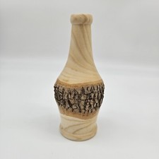 Handmade Live Edge Wood Bud Vase Turned Signed Natural Organic Rustic