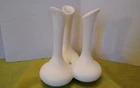 Van Briggle Pottery Bone Ivory 3 Stem Bud Vase