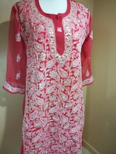 Chikankari kurti with gotapatti work US Seller Free Cami