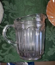 Anchor Hocking Colonial Knife & Fort 5" Clear Pressed Depression Glass Pitcher