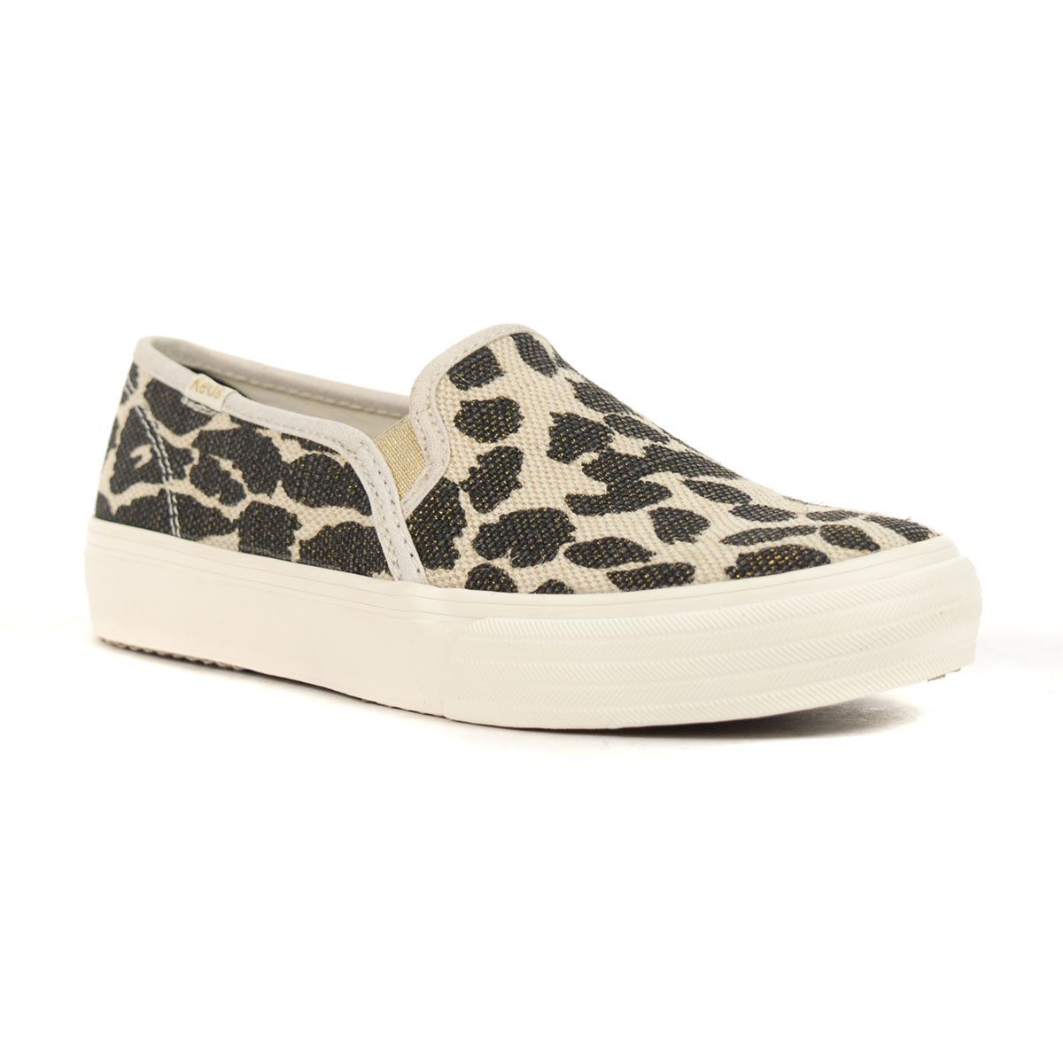 Keds Double Decker Leopard Woven Slip on Sneaker (Women's), Size: 10