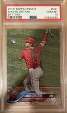 2018 Topps Update #US1 Shohei Ohtani Batting Rookie RC PSA 10 SSP Dodgers  💍 💍